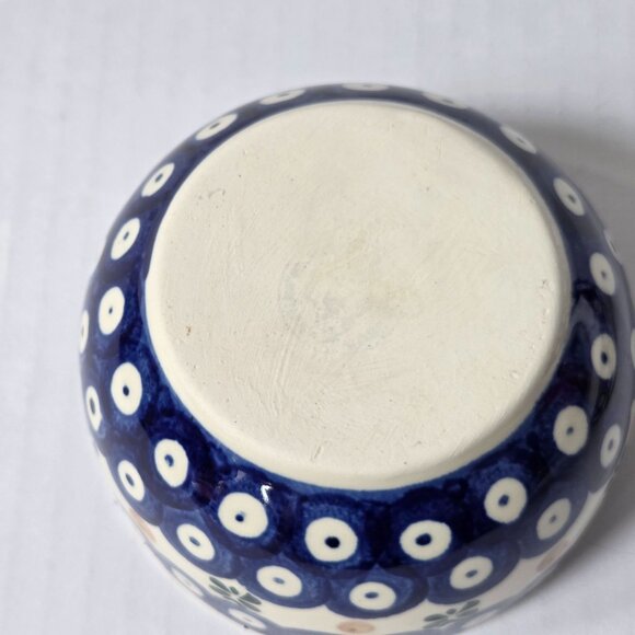 Boleslawiec Polish Pottery Peacock Blue Apple Baker Covered Dish Decor ONLY READ - Picture 10 of 11